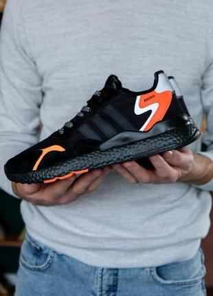 Чоловічі кросівки adidas nite jogger 3m black orange / smb