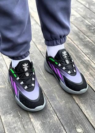 Чоловічі кросівки adidas ozelia black violet green / smb3 фото