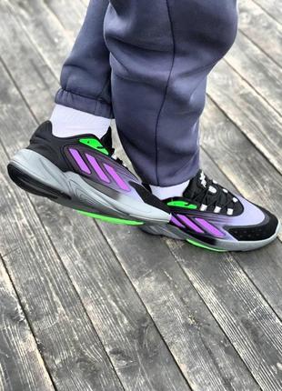 Чоловічі кросівки adidas ozelia black violet green / smb4 фото