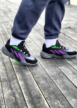 Чоловічі кросівки adidas ozelia black violet green / smb5 фото