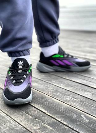 Чоловічі кросівки adidas ozelia black violet green / smb8 фото