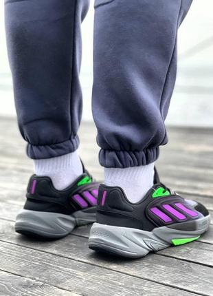 Чоловічі кросівки adidas ozelia black violet green / smb9 фото