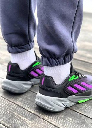 Чоловічі кросівки adidas ozelia black violet green / smb10 фото