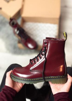 Черевики жіночі dr. martens bordo доктор мартинс7 фото