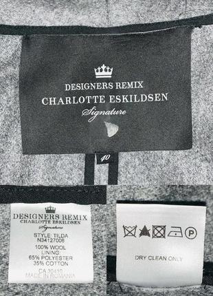 Дизайнерське оверсайз пальто designers remix charlotte eskildsen сірого кольору із натуральної вовни6 фото