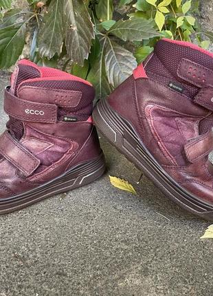 Кожаные зимние ботинки ecco gore-tex 32 р3 фото