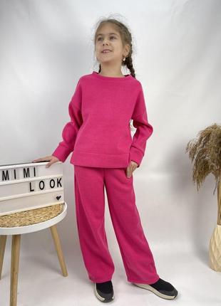 Костюм теплий малиновий з ангори кофта світшот та штани