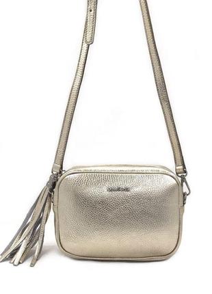 Жіноча шкіряна золотиста сумочка laura biaggi