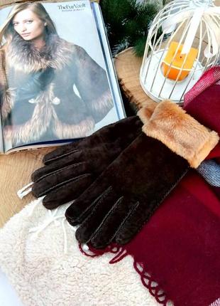Новые замшевые перчатки р m.