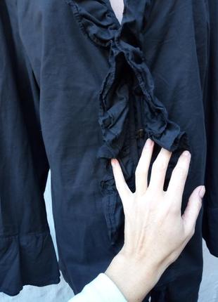 Легкая котоновая черная удлененная рубашка туника jara.2 фото
