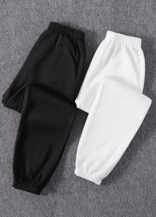 Флісові базові джогери утеплені, стильні теплі спортивні штани на флісі, трендові, чорні, білі, сірі графіт1 фото