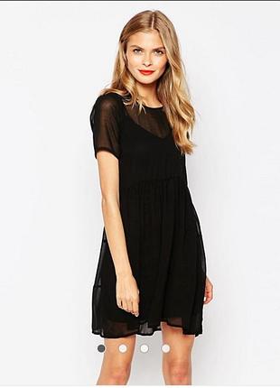 Шифоновое платье-сетка оверсайз базовая