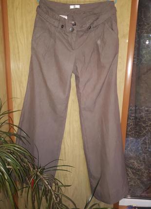 Зручні брюки з натур.тканини/широкі