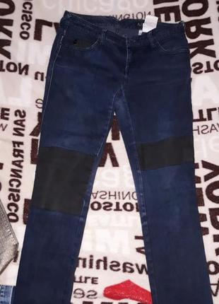 Синие джинсы со вставками от armani jeans3 фото