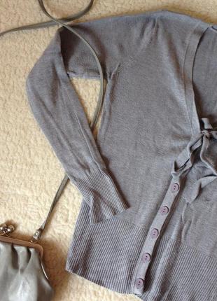 Оригинальная серая кофточка с бантом, размер с