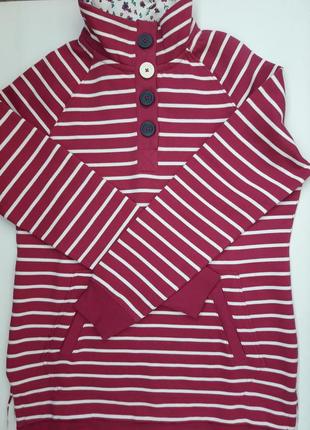 Крута тепла кофта з начосом всередині принт смужки бренду tu