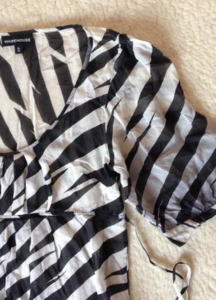 Летняя распродажа! шелковая блуза с расцветкой зебра, размер м4 фото