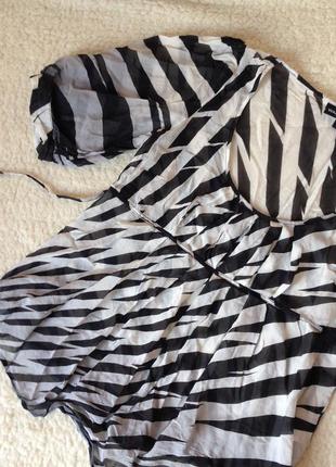 Летняя распродажа! шелковая блуза с расцветкой зебра, размер м1 фото