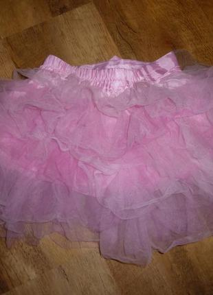 Пышная розовая юбка на 7-8 лет disney длина 35 см пот 28 , сзади резинка2 фото