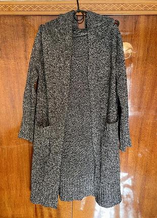 Длинный кардиган с капюшоном