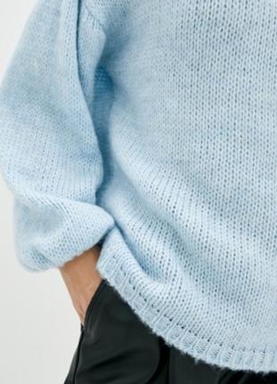 Стильный шерстяной свитер оверсайз широкий рукав4 фото