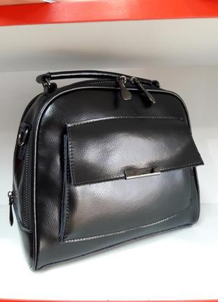 Ультрамодна сумочка - валізка з натуральної шкіри