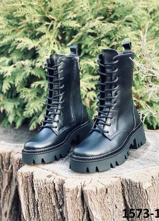 Черевики зимові жіночі шкіряні чорні, розпродаж останніх розмірів ,розпродаж зимових черевик 36 р.р.