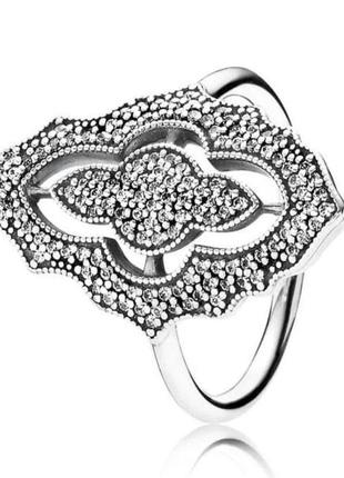 Серебрянное кольцо элегантное кружево пандора pandora серебро 925