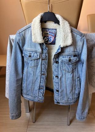 Куртка джинсова тепла superdry3 фото