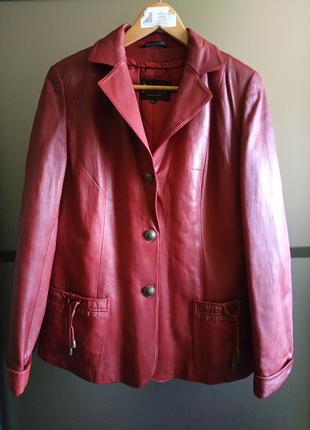 Теплая кожаная куртка, кожаный пиджак1 фото
