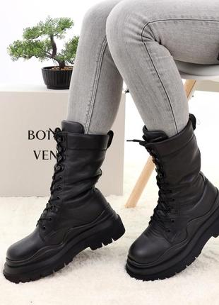 Жіночі черевики bottega veneta (зима, з хутром) | женские ботинки bottega veneta (зима, с мехом)