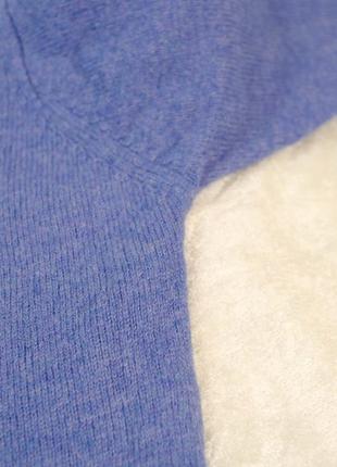 James pringle синий меланжевый шерстной свитер с v вырезом, кофта из шерсти wollmark с вышивкой5 фото