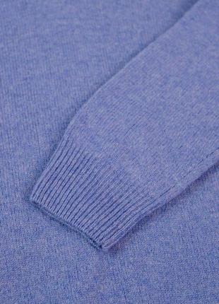 James pringle синий меланжевый шерстной свитер с v вырезом, кофта из шерсти wollmark с вышивкой4 фото