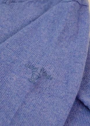 James pringle синий меланжевый шерстной свитер с v вырезом, кофта из шерсти wollmark с вышивкой6 фото