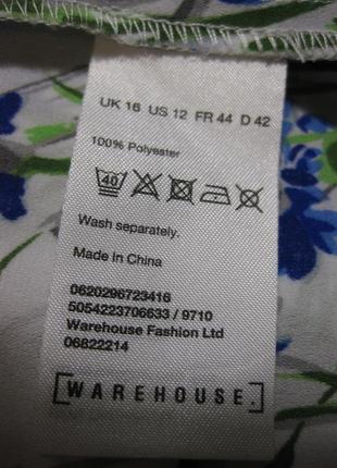 Нарядная элегантная легкая блузка с синими васильками 16 uk/42-44 eu warehouse км1229 рукава клеш10 фото