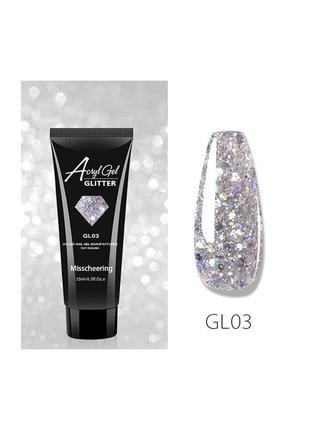 Полигель (акригель) acrylgel glitter 15ml1 фото