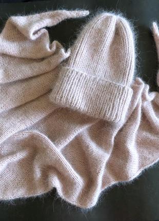 Шапка  ангора пух норки бактус