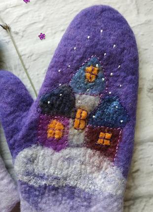 Рукавички валяні жіночі.