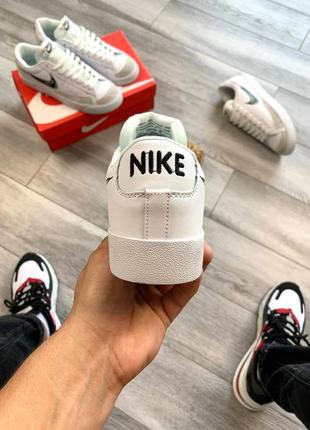 Чоловічі шкіряні чорно-білі кеди nike blazer low🆕кеди найк блейзер7 фото