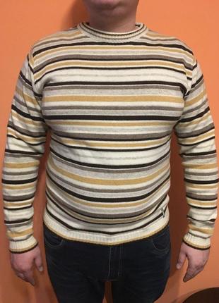 Чоловічий светр на блискавці san fa 100% вовна туреччина л