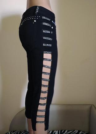 Котонові укорочені джинси бриджі k-star3 фото