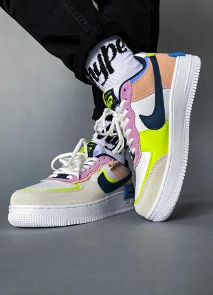 Нереальные женские кроссовки nike coffee air force 1 shadow photon dust бежевые цветные