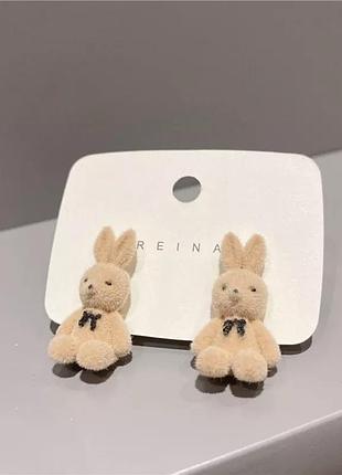 Серёжки зайчик серьги заяц зайка2 фото