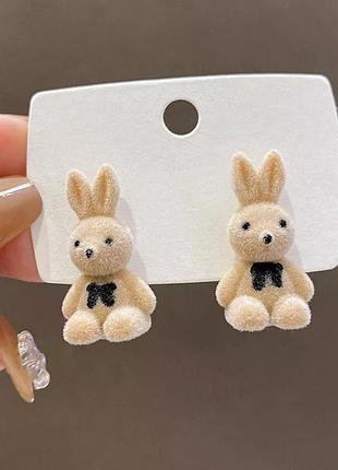 Серёжки зайчик серьги заяц зайка5 фото