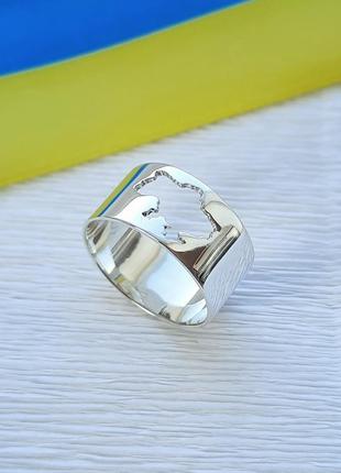 Срібна каблучка карта україни