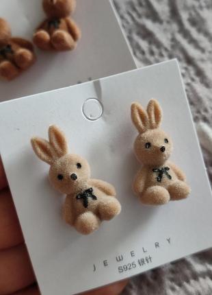 Серёжки зайчик серьги заяц зайка7 фото