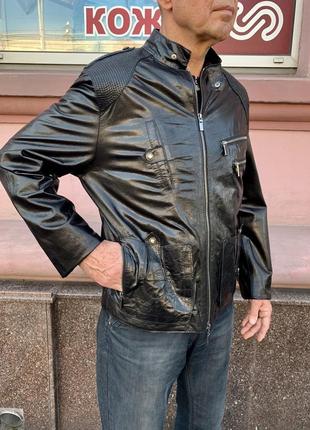 Куртка чоловіча шкіряна натуральна коротка демісезонна4 фото