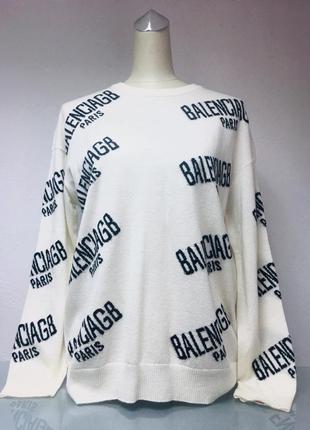 Свитер женский белый свободный кашемировый