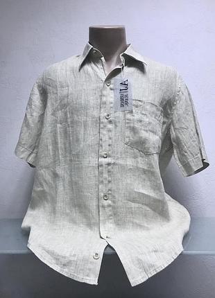 Шведка теніска сорочка з коротким рукавом чоловіча бежева льон j armani