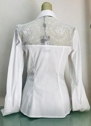 Рубашка женская белая деловая с кружевом soсieta3 фото